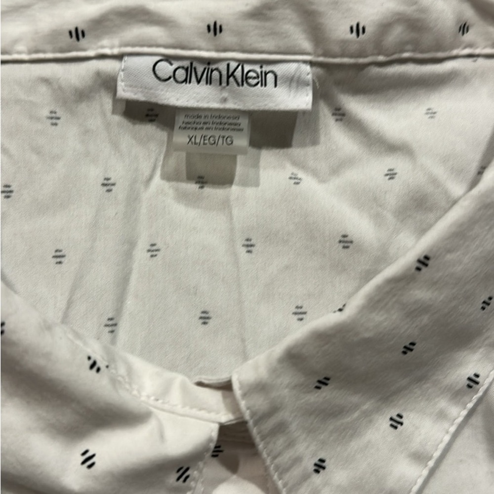 Calvin Klein White Patterned Button Down Wide Cuf… - image 5